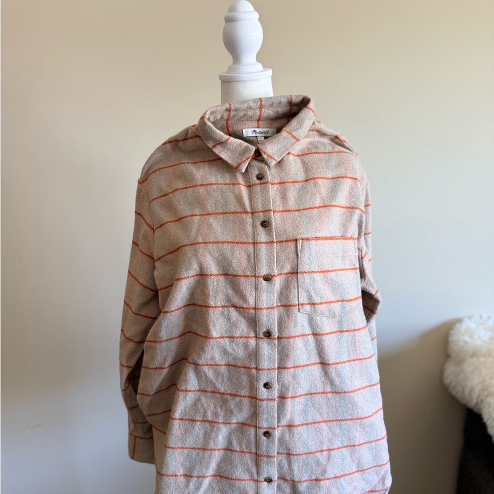 Madewell Flannel Sunday button down Keene Plaid long sleeve shirt jacket Sz s - Picture 4 of 7